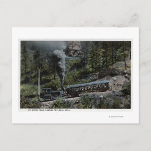 Cog Wheel Train Climbing Up Postcard