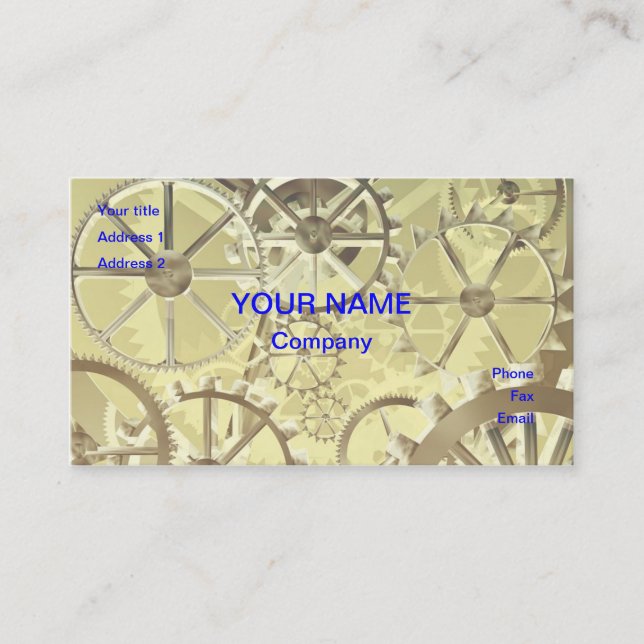 Cog wheels business card (Front)