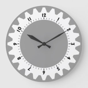 Cogged 01 - Grey Large Clock