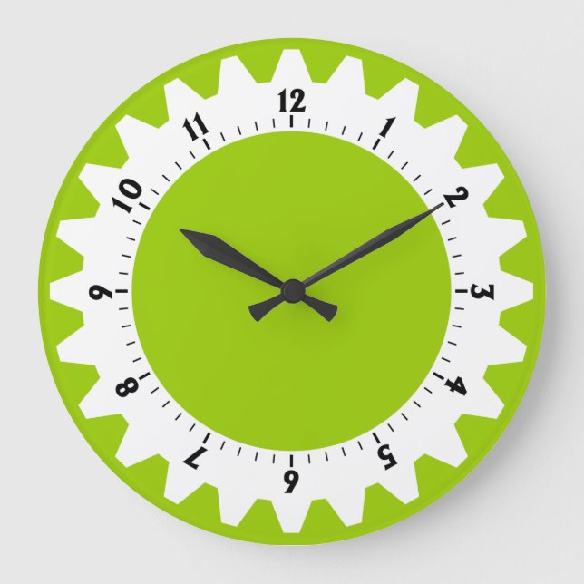 Cogged 01 - Martian Green Large Clock (Front)