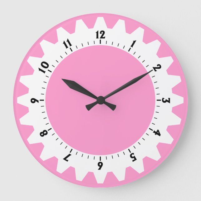 Cogged 01 - Pink Large Clock (Front)