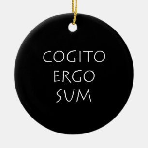 Cogito ergo sum ceramic tree decoration