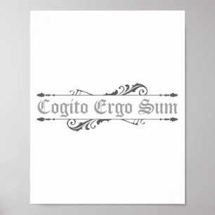 Cogito Ergo Sum I Think Therefore I Am Philosophy  Poster