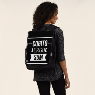 Cogito ergo sum - Latin phrase -black&white Backpack