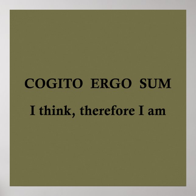 cogito ergo sum, latin phrase poster (Front)