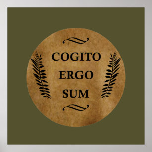 cogito ergo sum, latin phrase poster