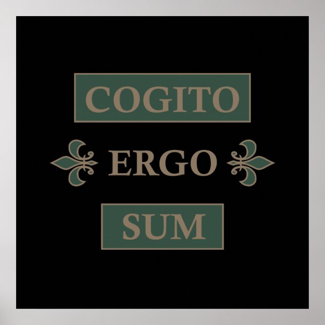 cogito ergo sum, latin phrase poster (Front)