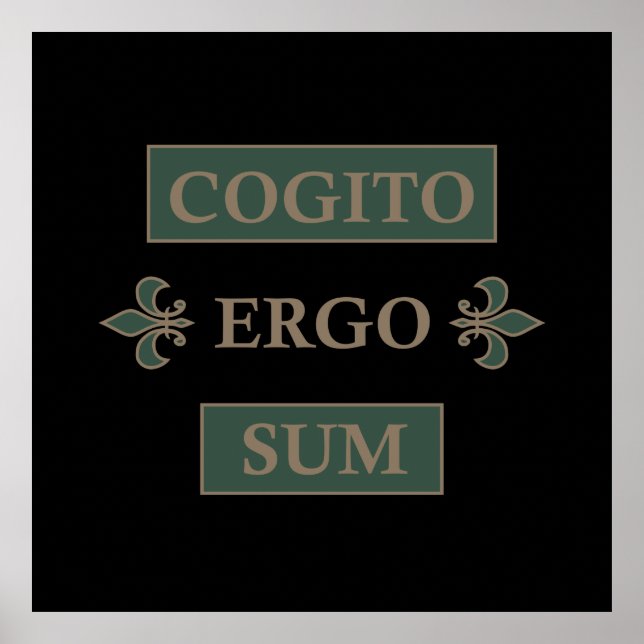 cogito ergo sum, latin phrase poster (Front)