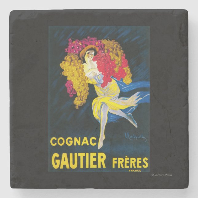 Cognac Gautier Promotional PosterFrance Stone Coaster (Front)