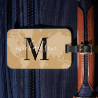Cognac World Map Script Monogram