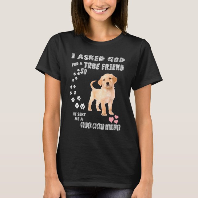 Cogol Dog Mum Dad Costume Cute Golden Cocker Retri T-Shirt (Front)