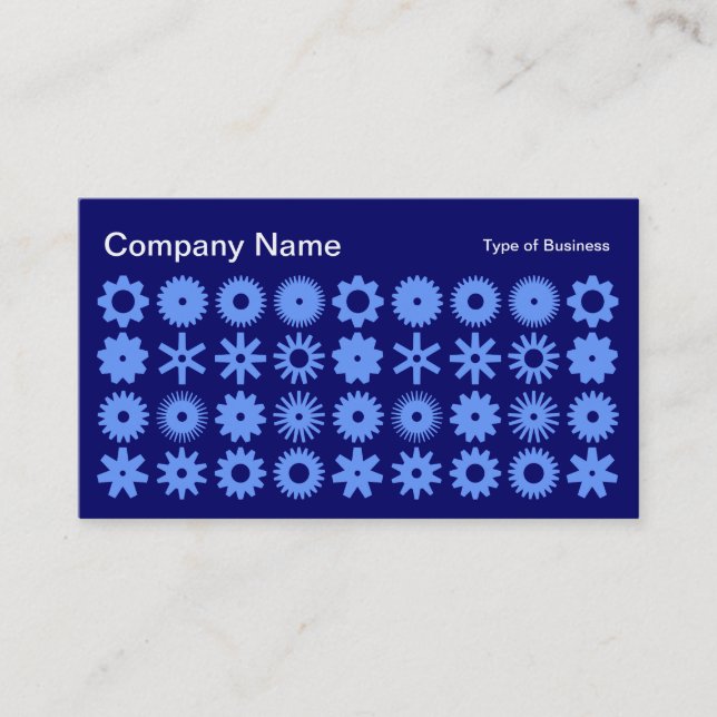 Cogs - Baby Blue on Deep Navy Business Card (Front)
