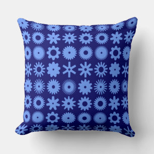 Cogs - Baby Blue on Deep Navy Cushion