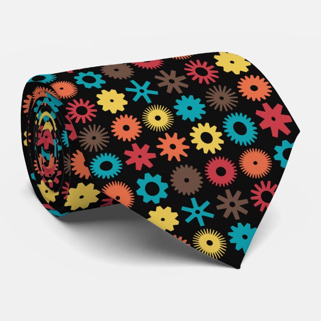 Cogs - Colors 02 on Black Tie (Rolled)