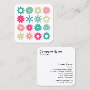 Cogs - Colours on White Square Business Card