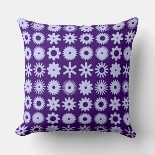 Cogs - Powder Blue on Deep Purple Cushion