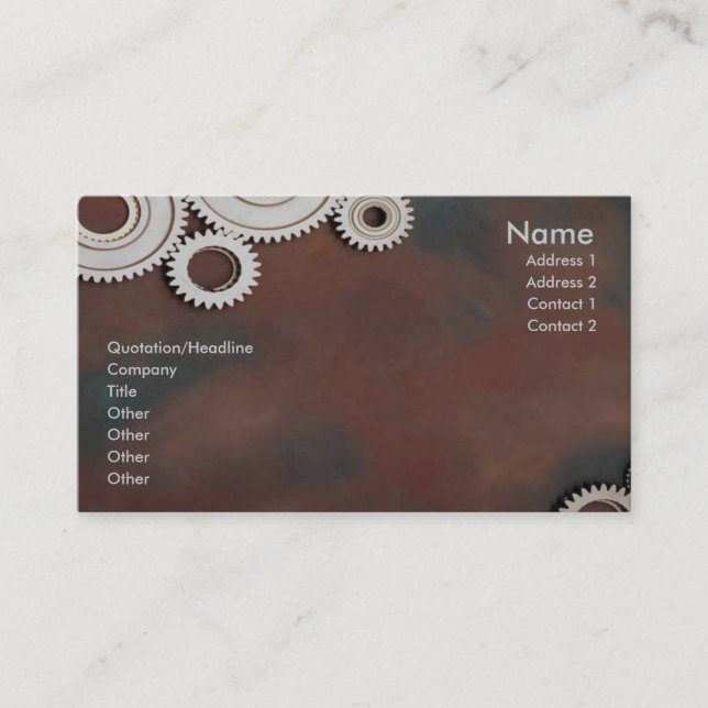 Cogs Profile Card (Front)
