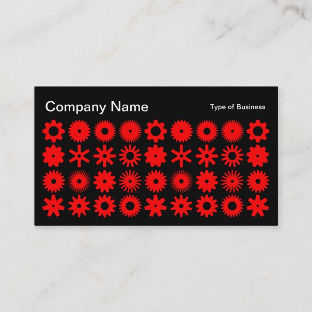 Cogs - Red on Black Business Card (Front)