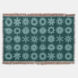 Cogs - Shades of Green 02 Throw Blanket