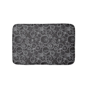 Cogwheels pattern bath mat