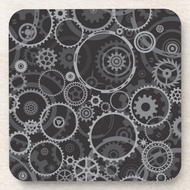 Cogwheels pattern coaster (Front)