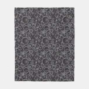 Cogwheels pattern fleece blanket