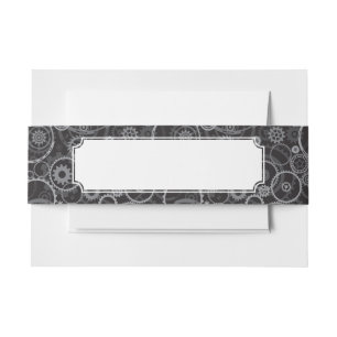 Cogwheels pattern invitation belly band