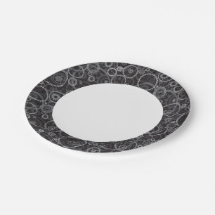 Cogwheels pattern paper plate