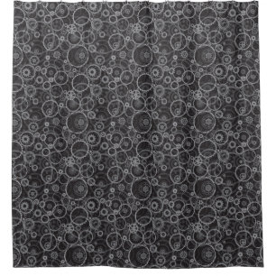Cogwheels pattern shower curtain
