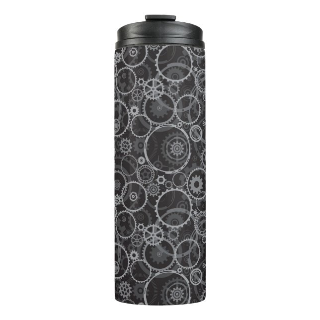 Cogwheels pattern thermal tumbler (Front)