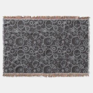 Cogwheels pattern throw blanket