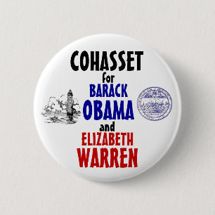 Cohasset for Obama and Warren 2012 6 Cm Round Badge