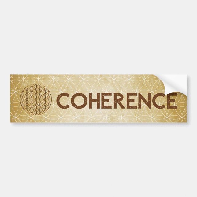 “Coherence” Flower of Life Bumper Sticker (Front)
