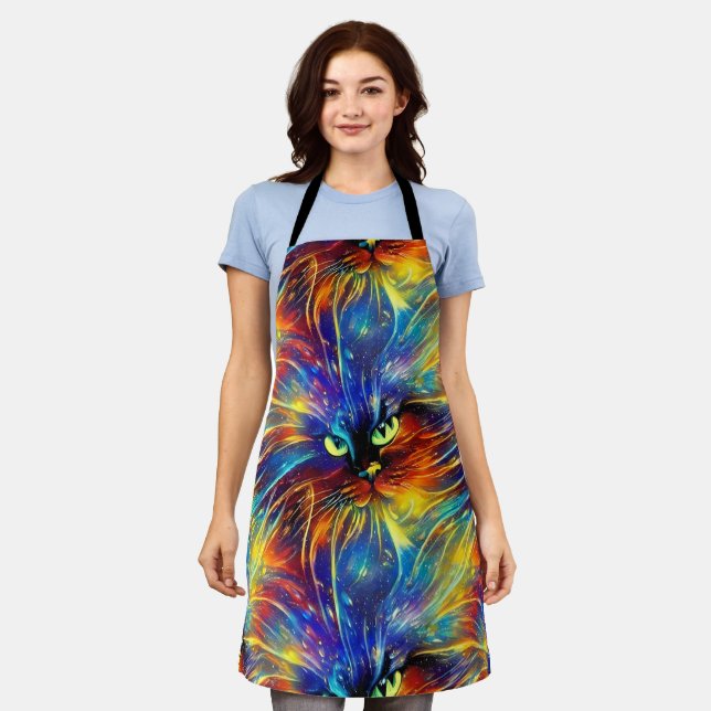 Cohesive Abstract Exquisite Cat Splashes Seamless  Apron (Worn)