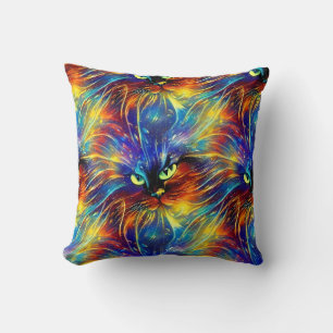 Cohesive Abstract Exquisite Cat Splashes Seamless Cushion