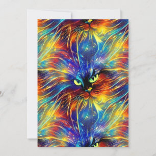 Cohesive Abstract Exquisite Cat Splashes Seamless  Holiday Card