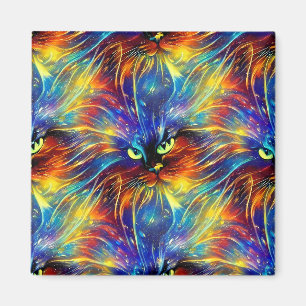 Cohesive Abstract Exquisite Cat Splashes Seamless Magnet