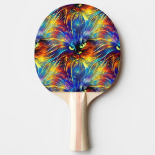 Cohesive Abstract Exquisite Cat Splashes Seamless Ping Pong Paddle