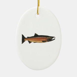 Coho - Silver Salmon (spawning phase) Ceramic Tree Decoration