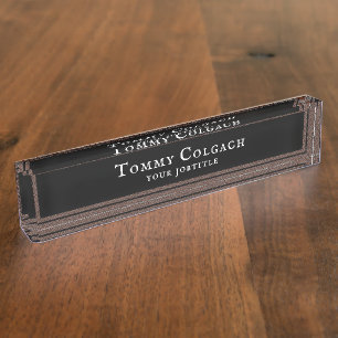 Coigach Tweed Rustic Gun Club Check Nameplate