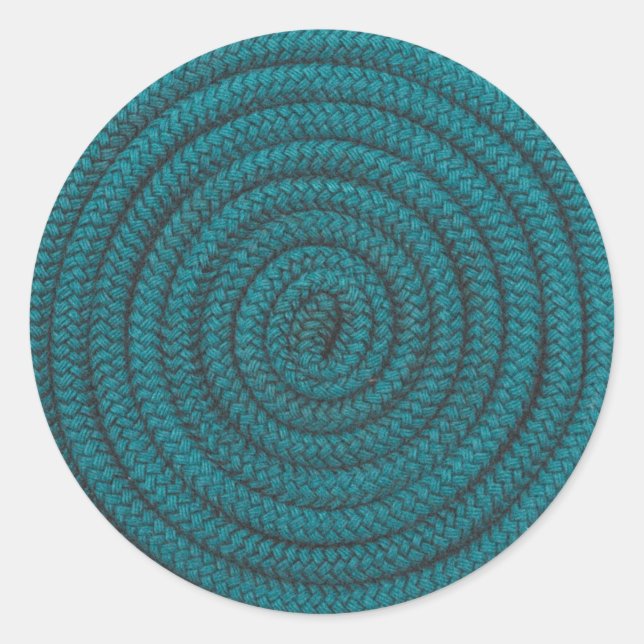 Coiled Blue Rope Classic Round Sticker (Front)