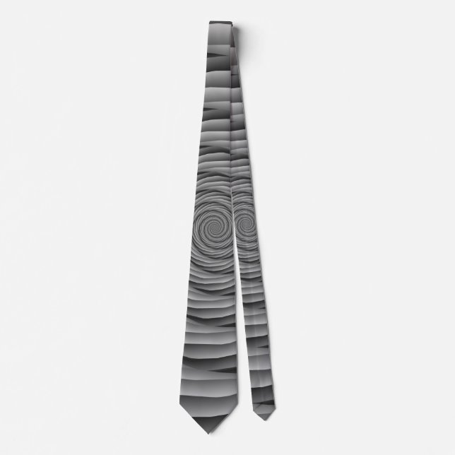 Coiled Cables in Black and White Neck Tie (Front)