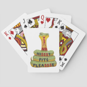 Coiled Cartoon Viper Snake with Text Playing Cards