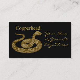 Coiled Copperhead Snake Thunder_Cove Business Card
