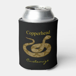 Coiled Copperhead Snake Thunder_Cove Can Cooler