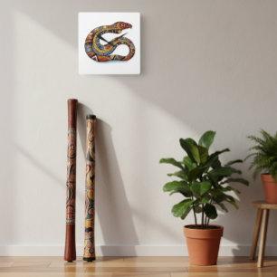Coiled Earth Serpent  Square Wall Clock