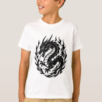 Coiled Fire Dragon Tattoo Style