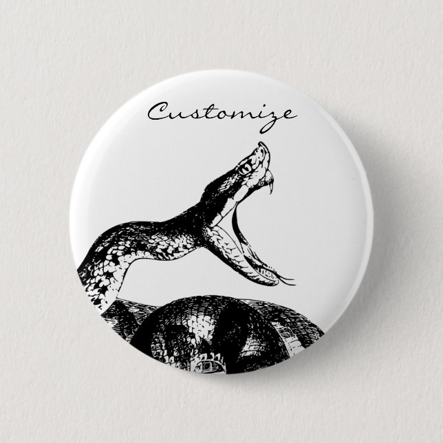 Coiled Rattlesnake Thunder_Cove 6 Cm Round Badge (Front)