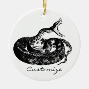 Coiled Rattlesnake Thunder_Cove Ceramic Tree Decoration