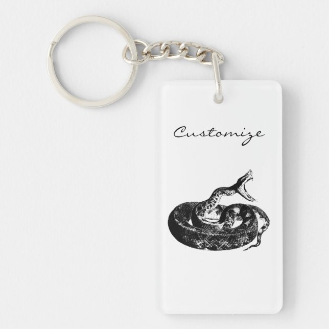 Coiled Rattlesnake Thunder_Cove Key Ring (Front)
